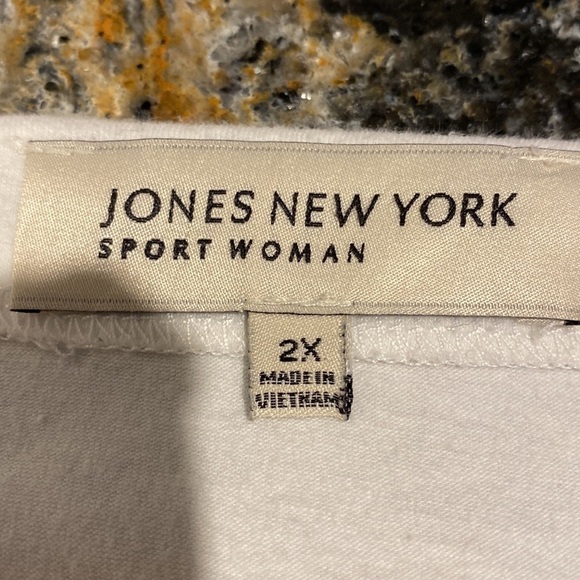 - j womens Jones New York casual stretch 3/4 sleeve plus size top 2x - Picture 3 of 3